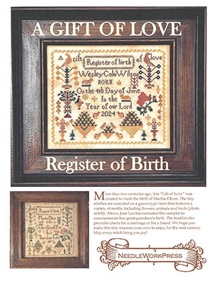 A Gift Of Love Register Of Birth - Cross Stitch Chart