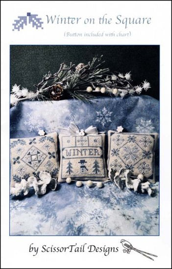 Winter on the Square Cross Stitch Pattern by ScissorTail Designs