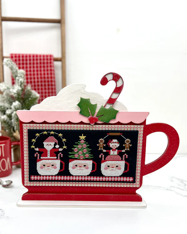 Cup O' Christmas Cheer-DIY Mug Cross Stitch Display – Unfinished Wood