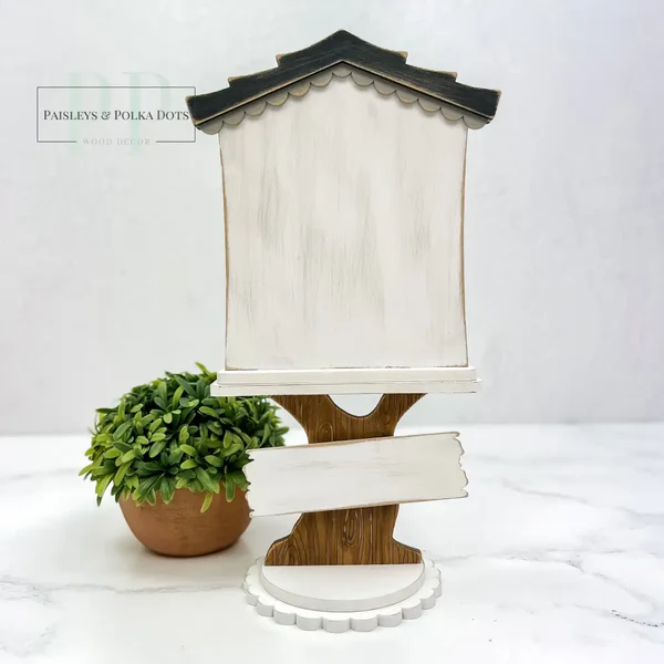 Feathered Friends Birdhouse Cross Stitch Display – Unfinished Wood
