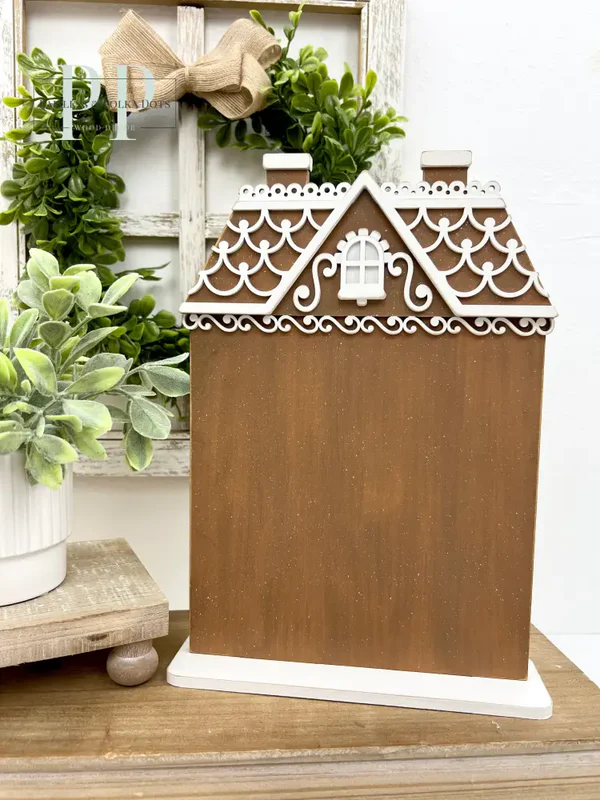 All Seasons Gingerbread House Cross Stitch Display – Unfinished Wood