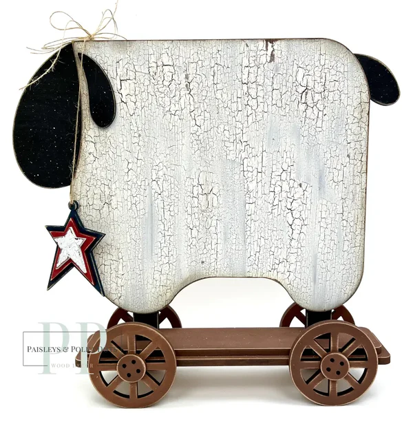 Primitive Sheep Cross Stitch Display – Unfinished Wood