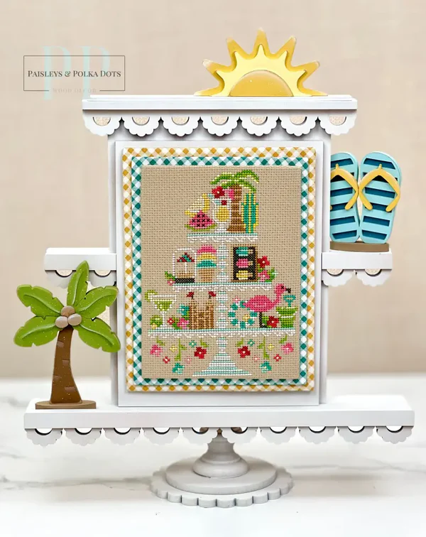 Faux Tiered Tray Cross Stitch Display – Unfinished Wood