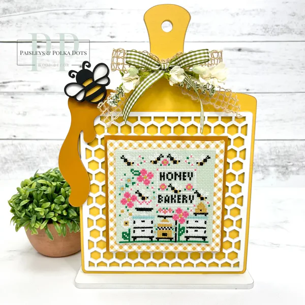 Honeycomb Recipe Board Cross Stitch Display – Unfinished Wood