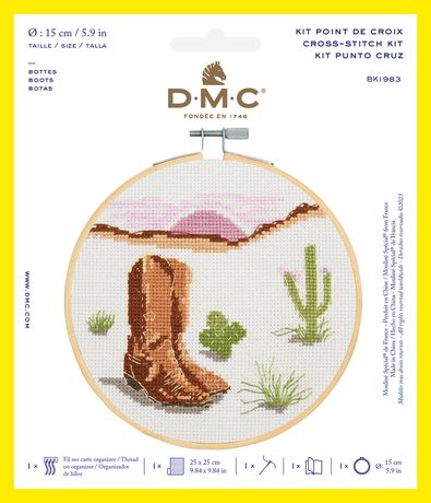 Boots (14 Count) BKL1943 - Cross Stitch Kit 6" Diameter BK1983