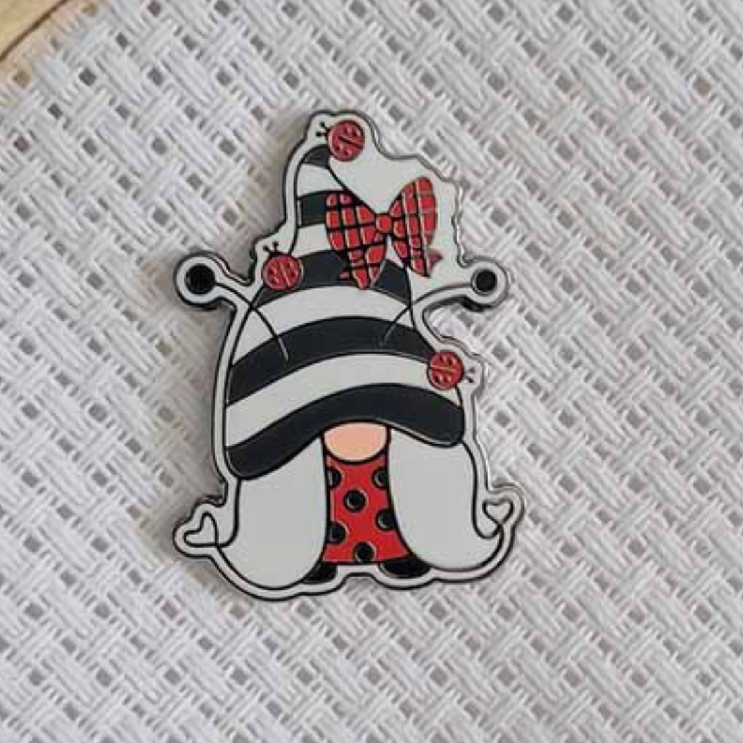 Lady Bug Gnome Needle Minder