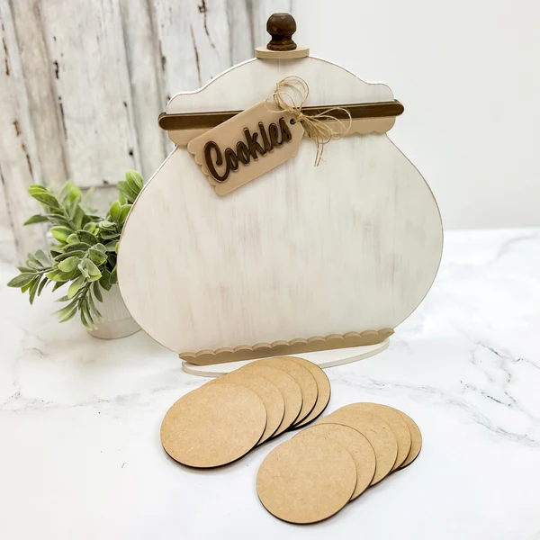 Round Cookie Jar Wood Backers – Unfinished Wood