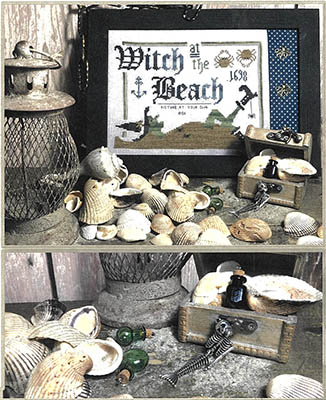 Witch At The Beach - Cross Stitch Chart