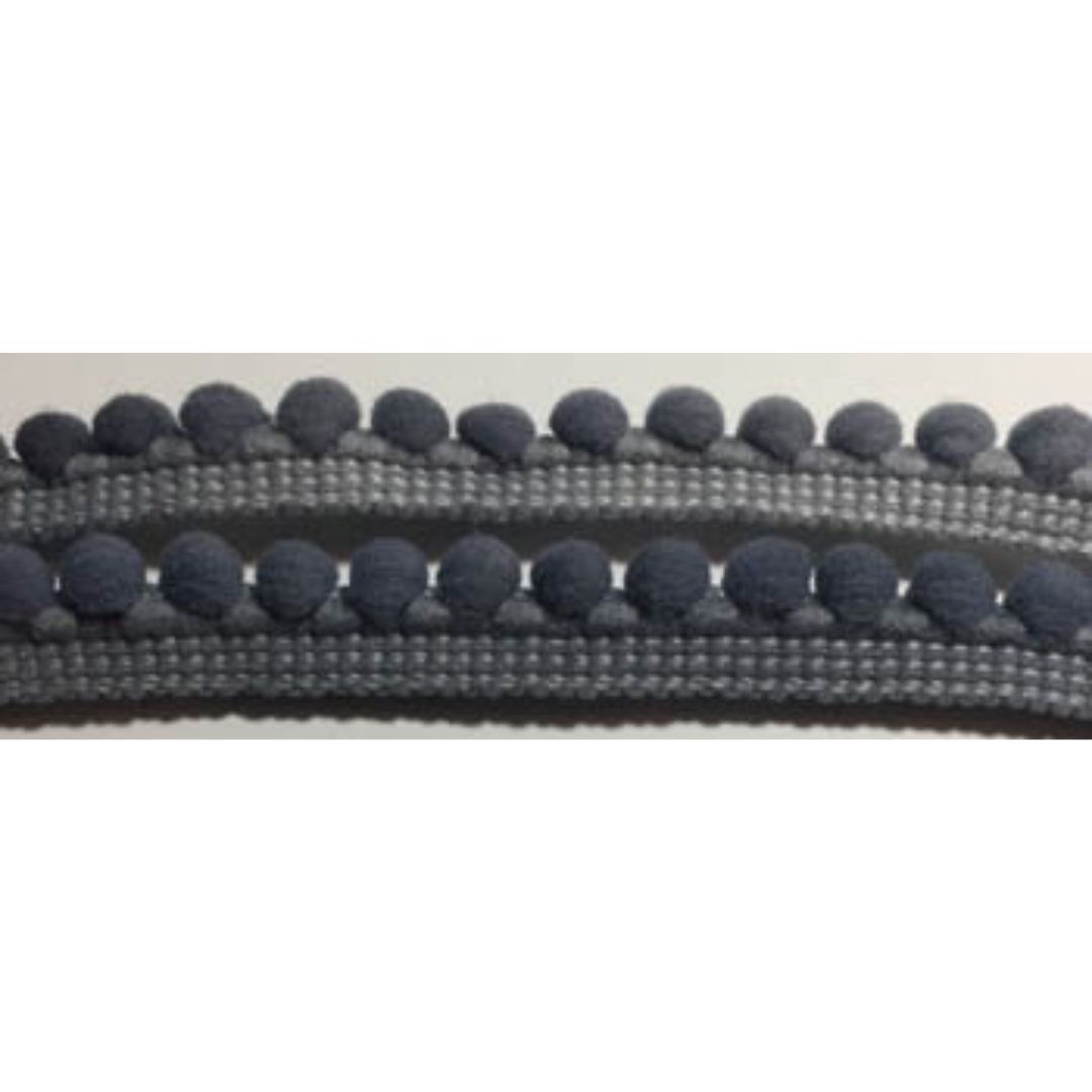 Dames of the Needle Mini Pom Pom Trim (1yd) - Southern Grey D-150