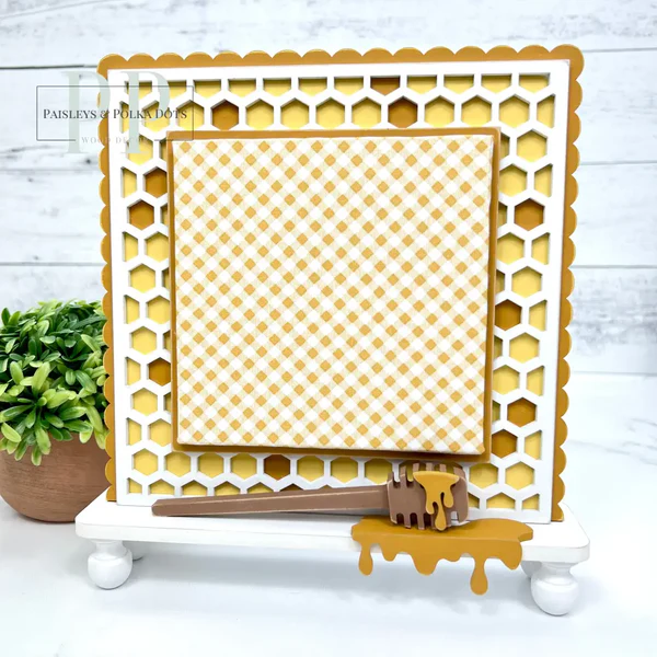 Honeycomb Frame Cross Stitch Display – Unfinished Wood