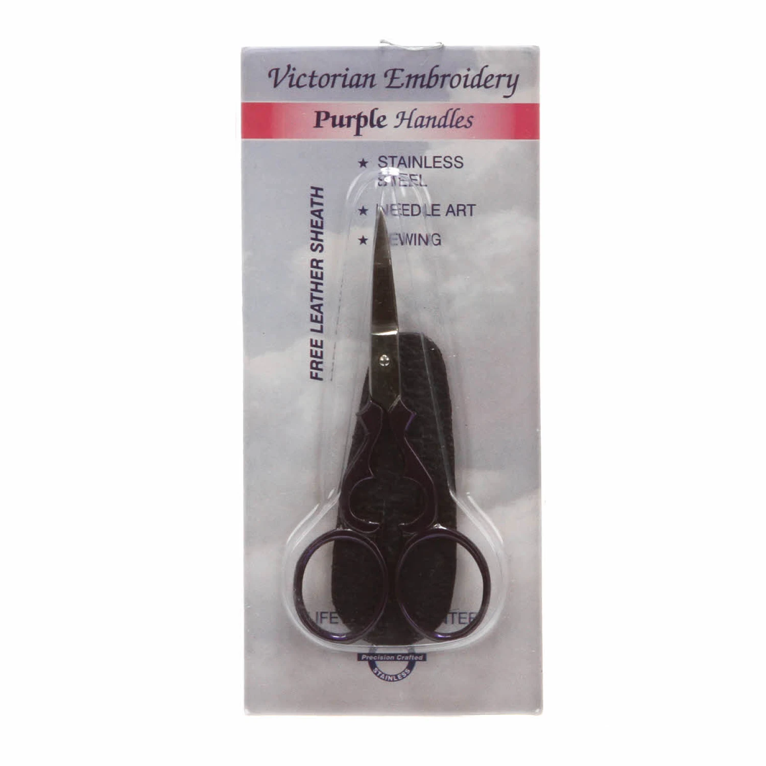 Victorian Scissors Purple Handle with Sheath # TT00342