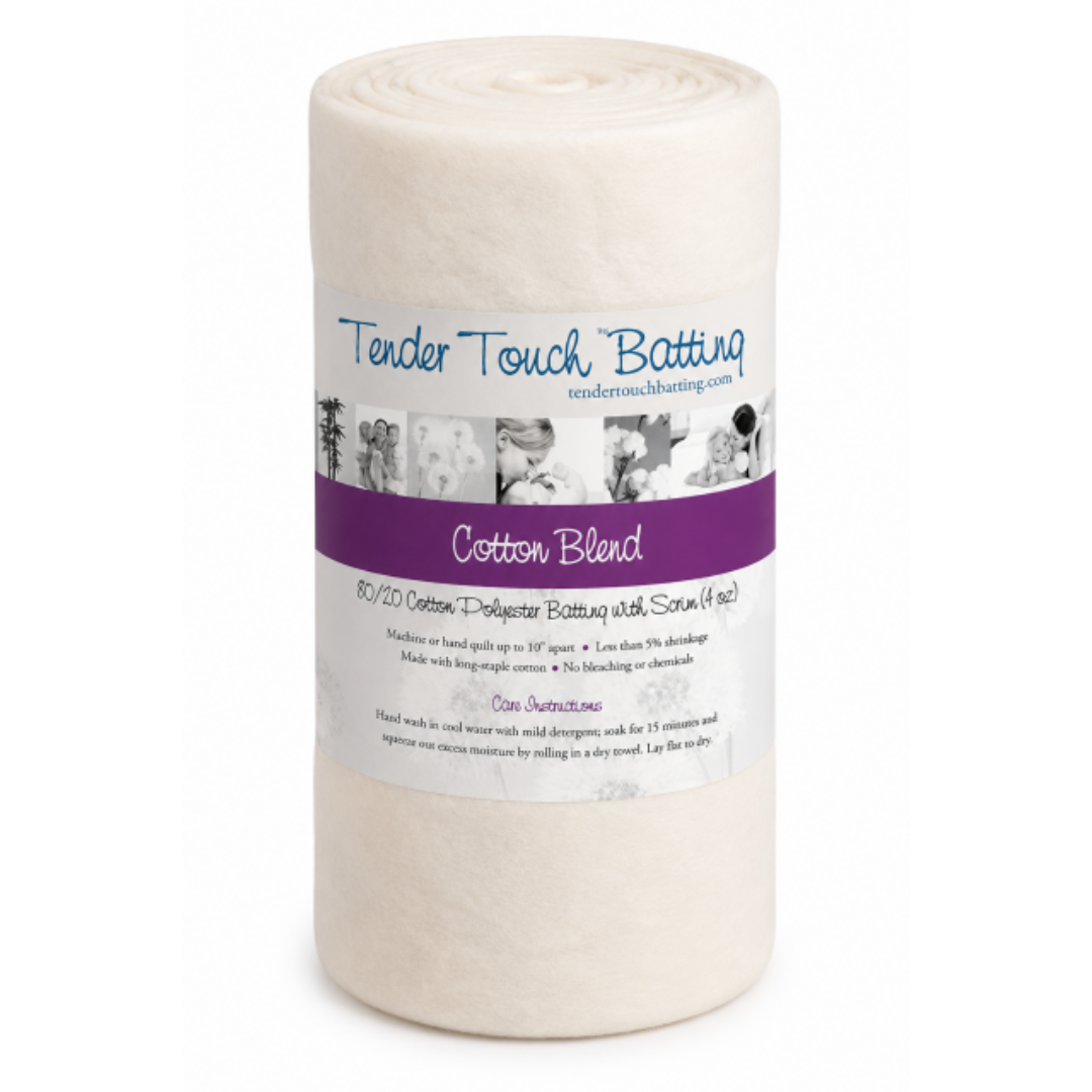 Tender Touch 80/20 Cotton Polyester Batting with Scrim - Queen Size (90" x 108")