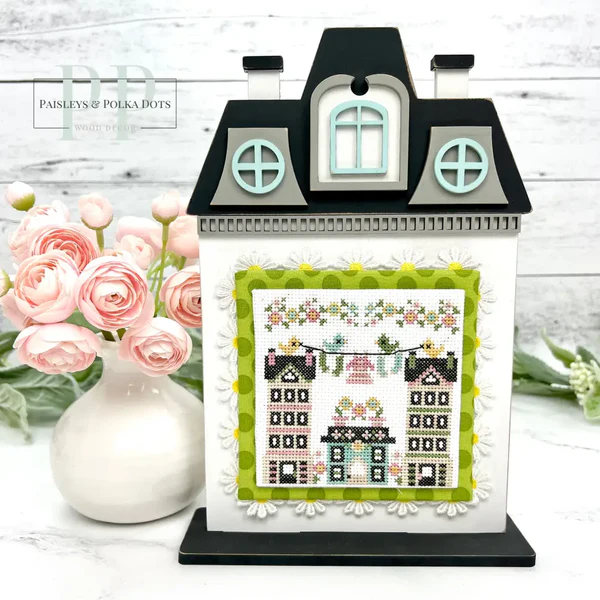 Victorian House Cross Stitch Display – Unfinished Wood