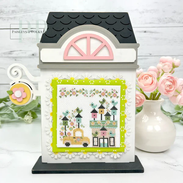 Flower Shop Cross Stitch Display – Unfinished Wood