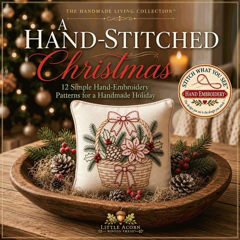 A Hand Stitched Christmas - 12 Hand Embroidery Designs Book