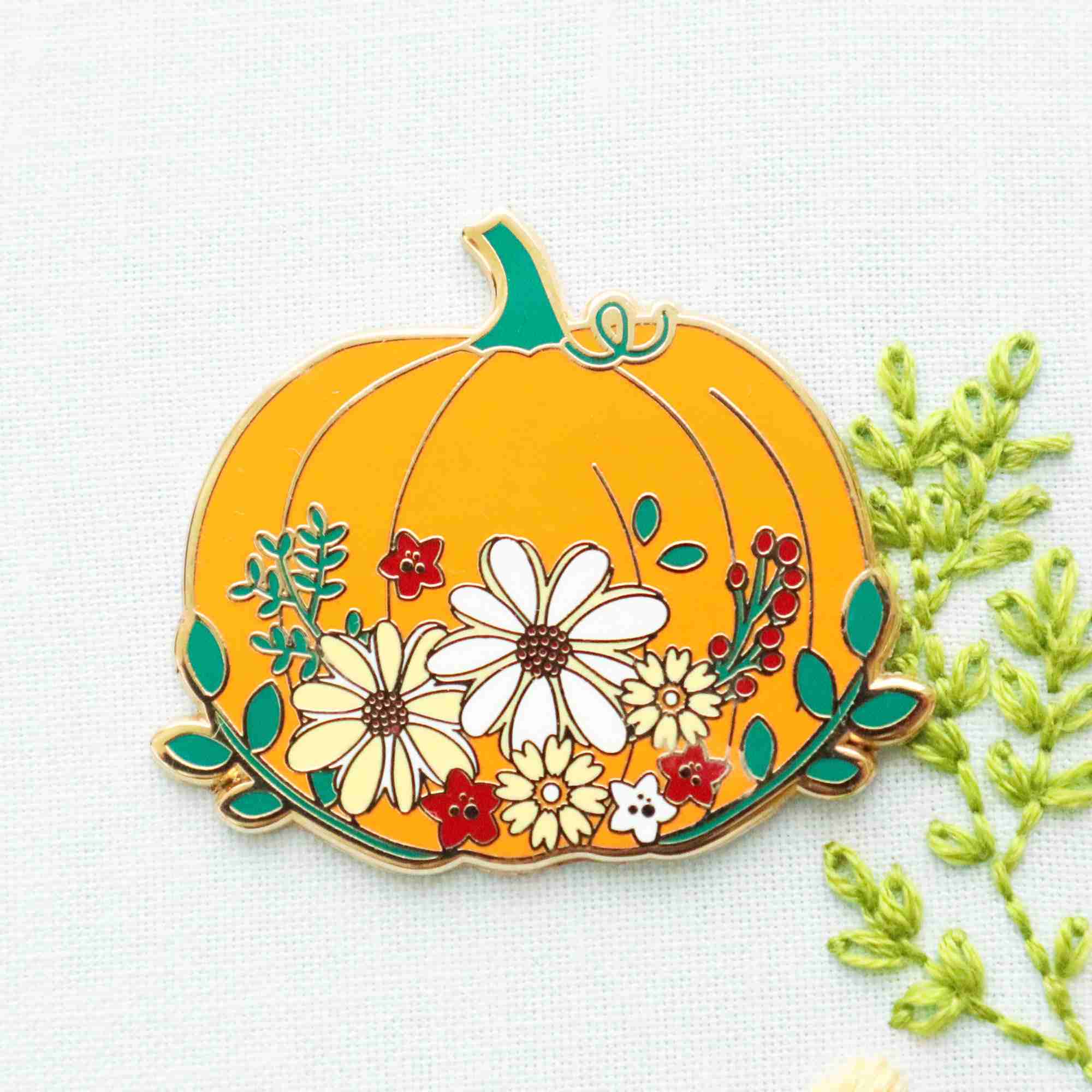 Floral Pumpkin Magnetic Needle Minder