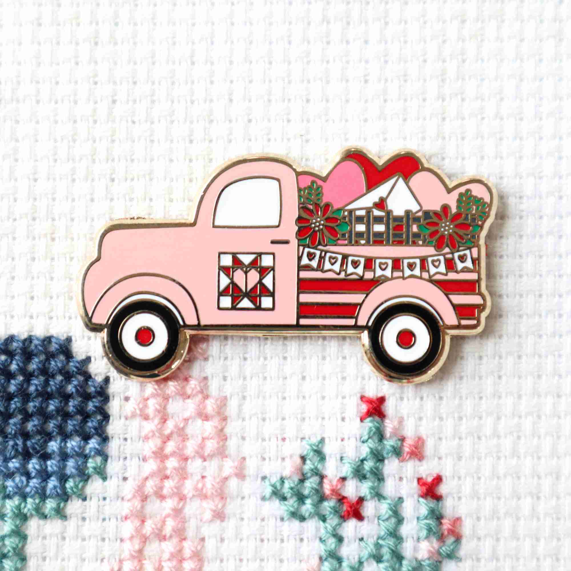 Valentine's Vintage Truck Magnetic Needle Minder