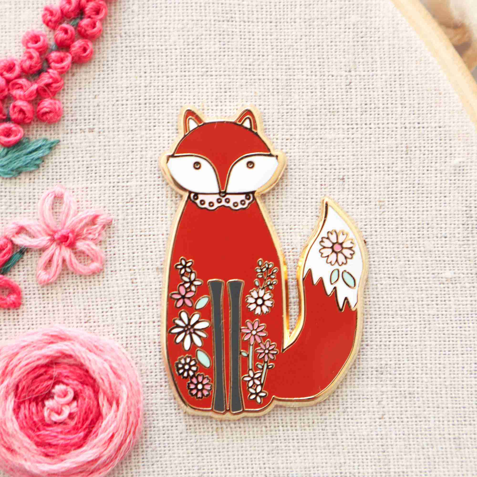Floral Fox Magnetic Needle Minder