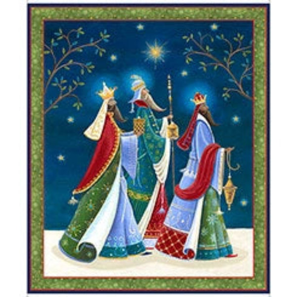 Three Wise Men Midnight Blue Panel 36" x 43"