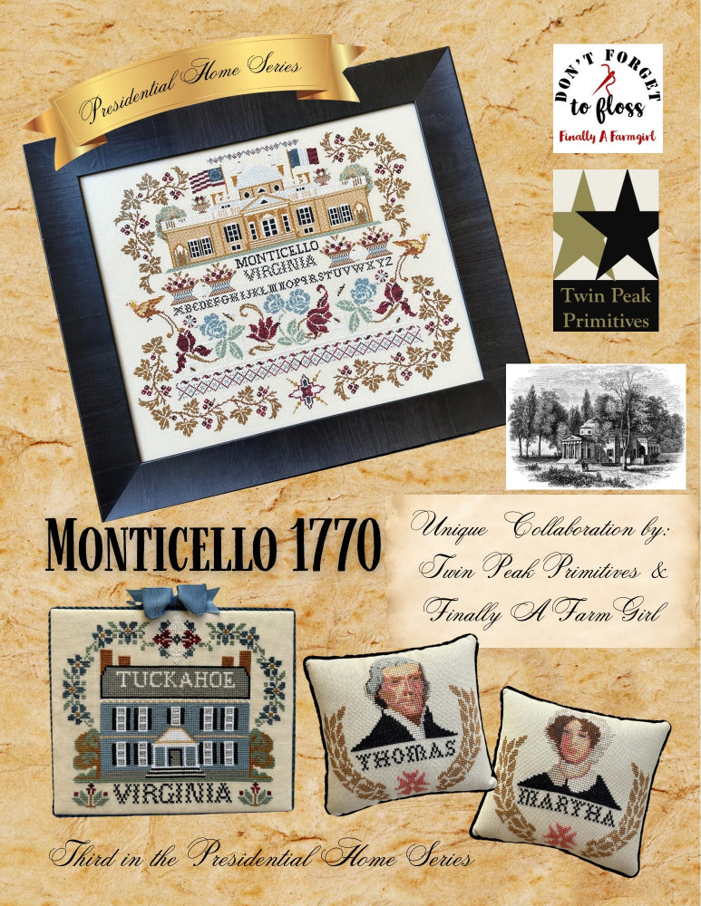 Monticello 1770 Sampler by Finally A Farmgirl Designs