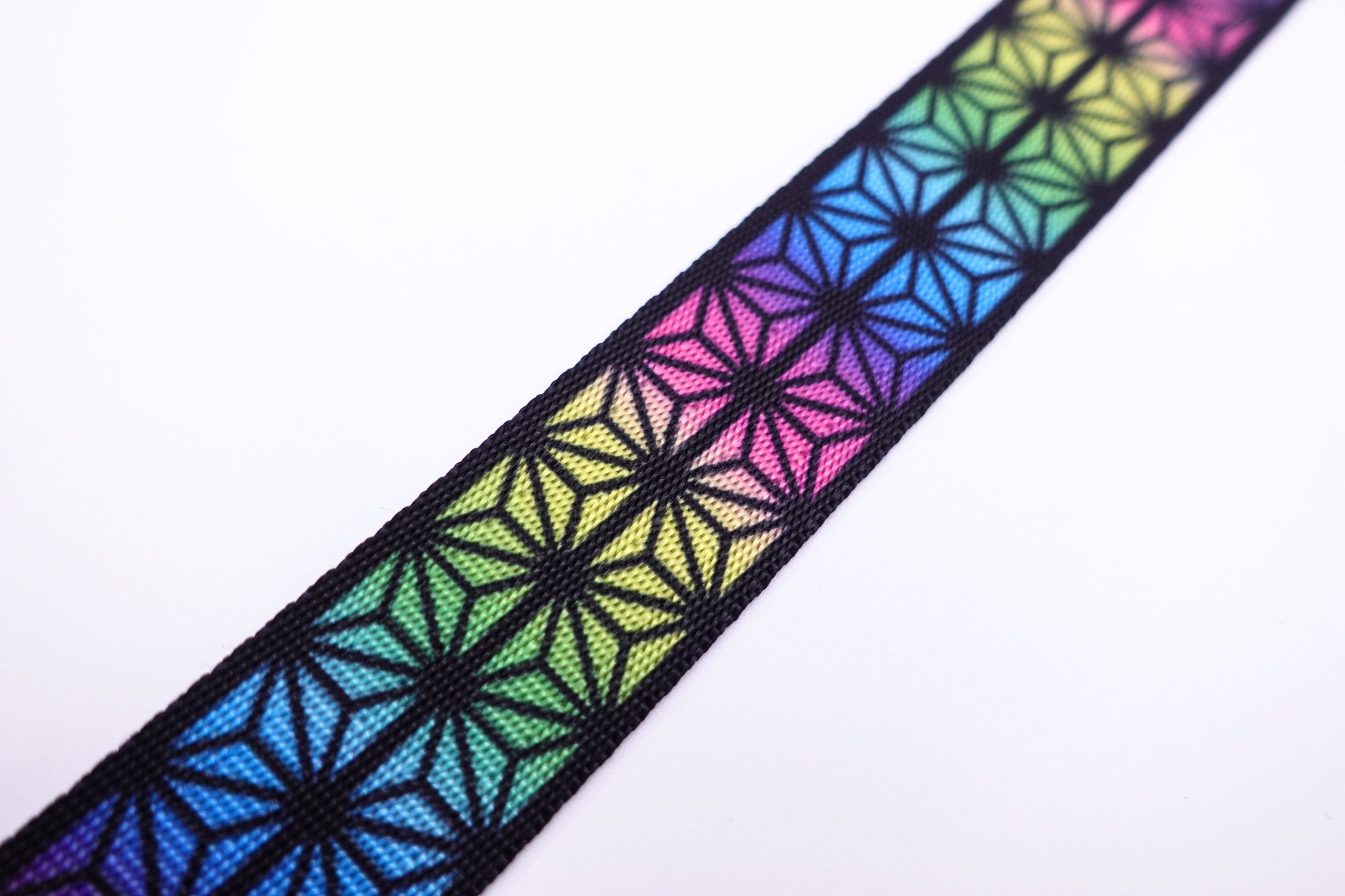 Geometric Rainbow 1" Nylon Webbing