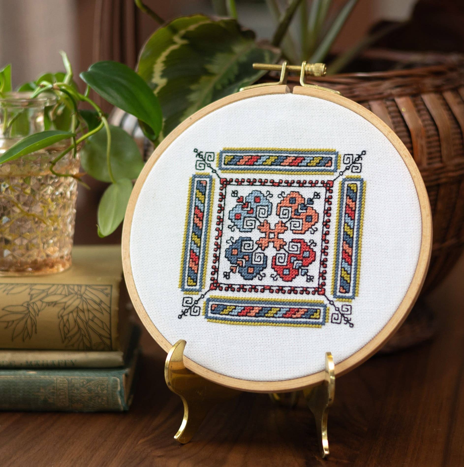 Cross Stitch Hoop Kit Kalamata Courtyard Avlea Folk Embroidery