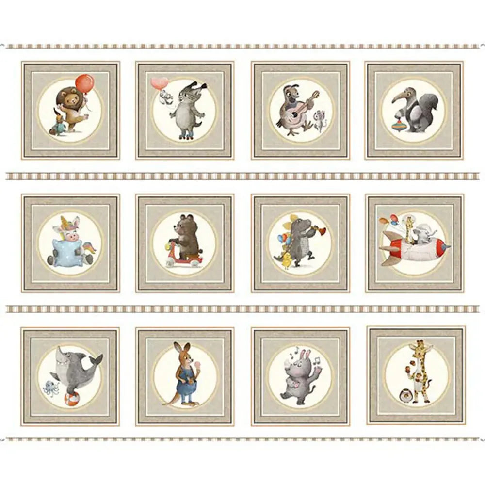 Animal Alphabet Picture Patches Panel 36" x 43"