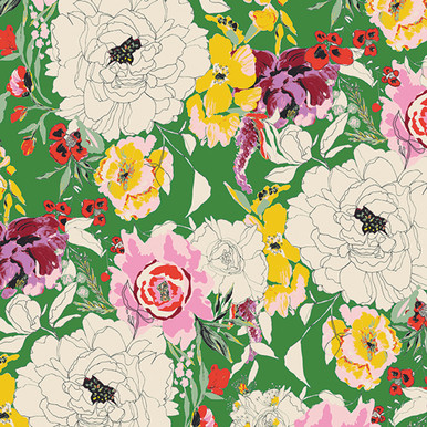 CLEARANCE Art Gallery Fabrics - Charlotte's Garden Vivid by Bari J. - CTT-46700