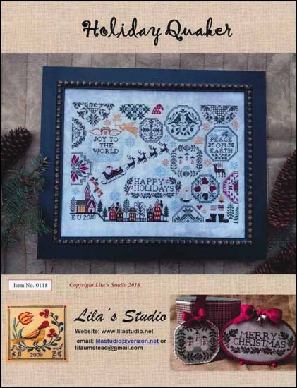 Holiday Quaker Cross Stitch Pattern by Lila's Studio