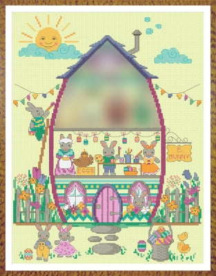 Easter Bunny House Part 3: The Studio Cross Stitch Pattern by Tiny Modernist