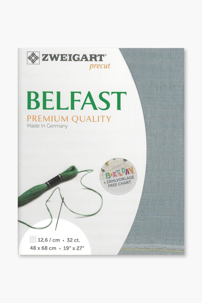 ZWEIGART Belfast 3609 – Tissu de lin prédécoupé 32 fils – Couleur 778 – (48 × 68 cm)