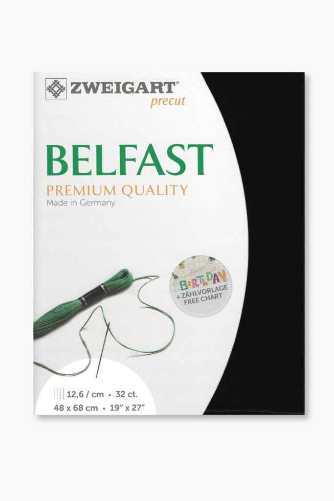 ZWEIGART Belfast 3609 – Tissu de lin prédécoupé 32 fils – Couleur 720 – (48 × 68 cm)