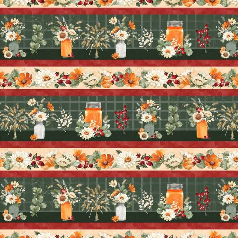 Harvest Blooms - Multi Border Print #30099-723 - Quilting Fabric
