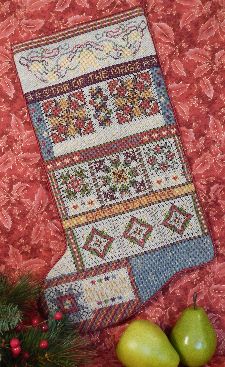 Christmas Stars Quilt Stocking - Cross Stitch Chart
