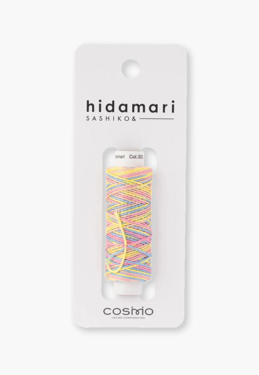 COSMO Hidamari Sashiko Filato 89 – Colore 303 Rainbow Sorbet – 100% Cotone