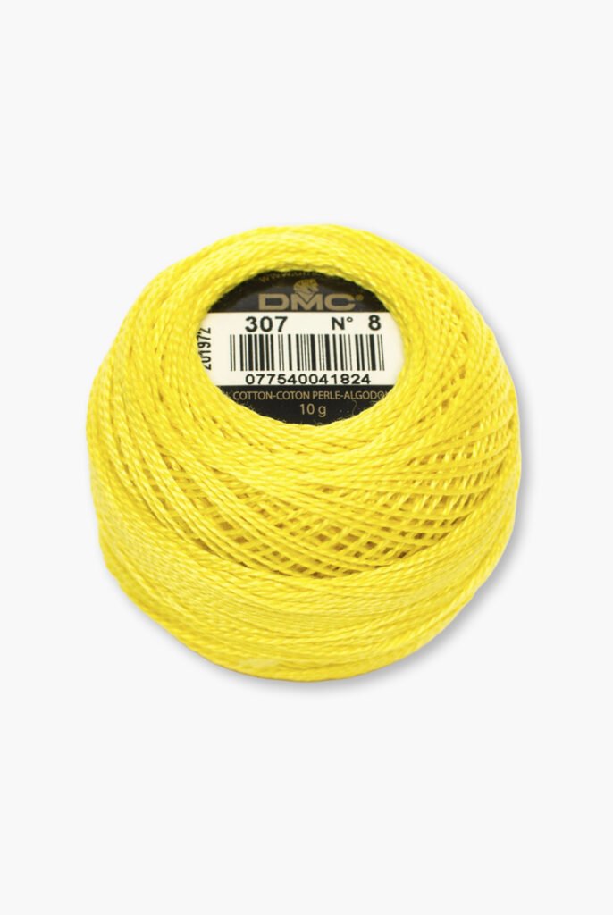 DMC Perlé No. 8 – Color 307 – 100% Cotton – 10 g Thread Ball
