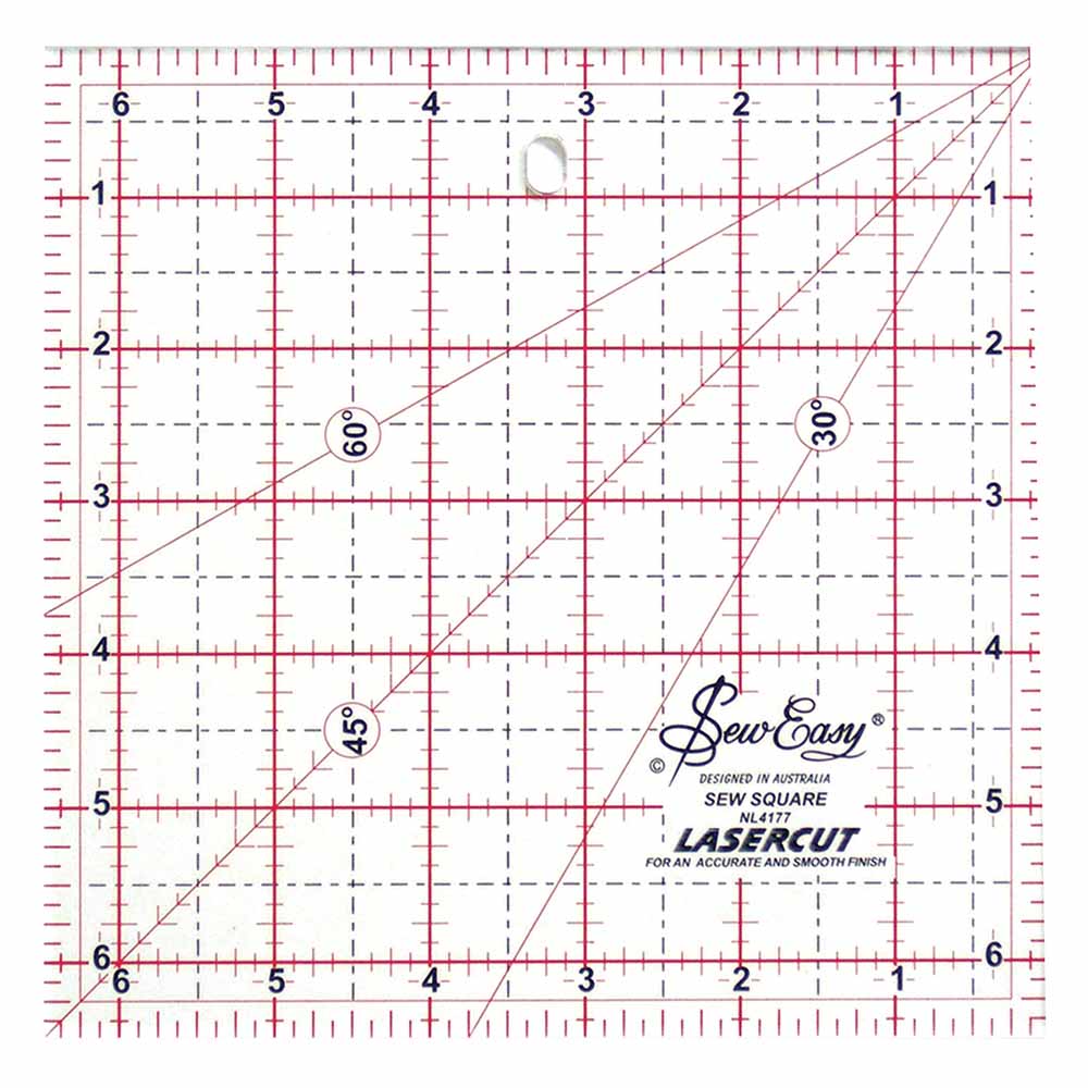 SEW EASY Square Ruler - 6 1/2" x 6 1/2" (16.5 x 16.5cm)