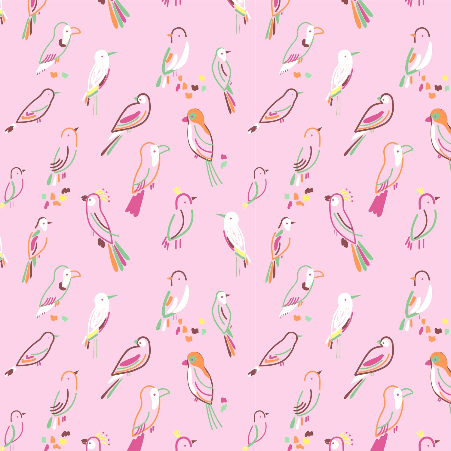 Contemporary Birds Jersey J46 95% Cotton/5% Elastane 57"-59" wide