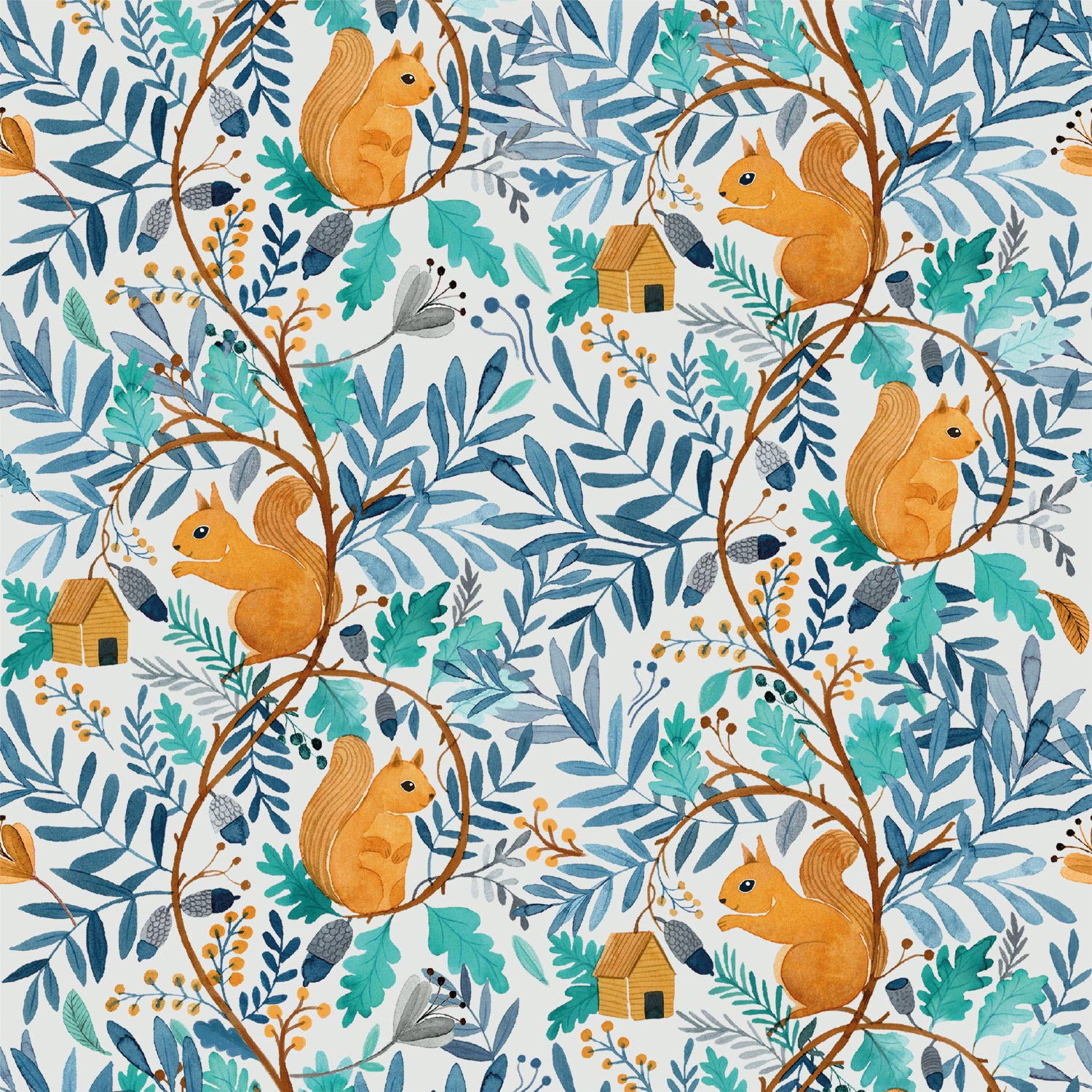Squirrel World Poplin P75 57"-59" wide