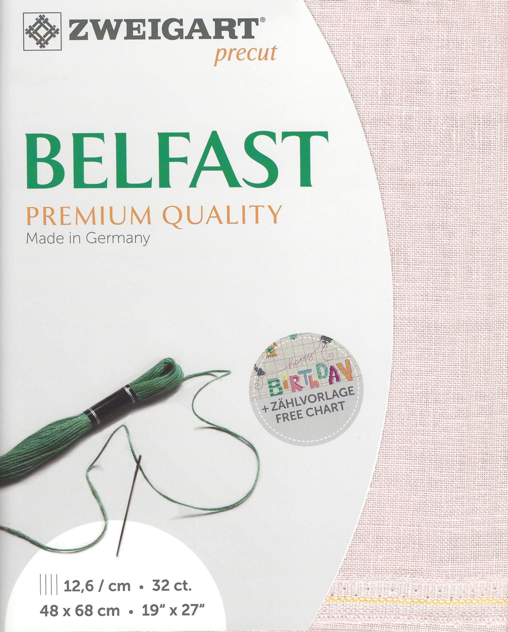 Zweigart Belfast 32Ct Blush Linen Pre Cut