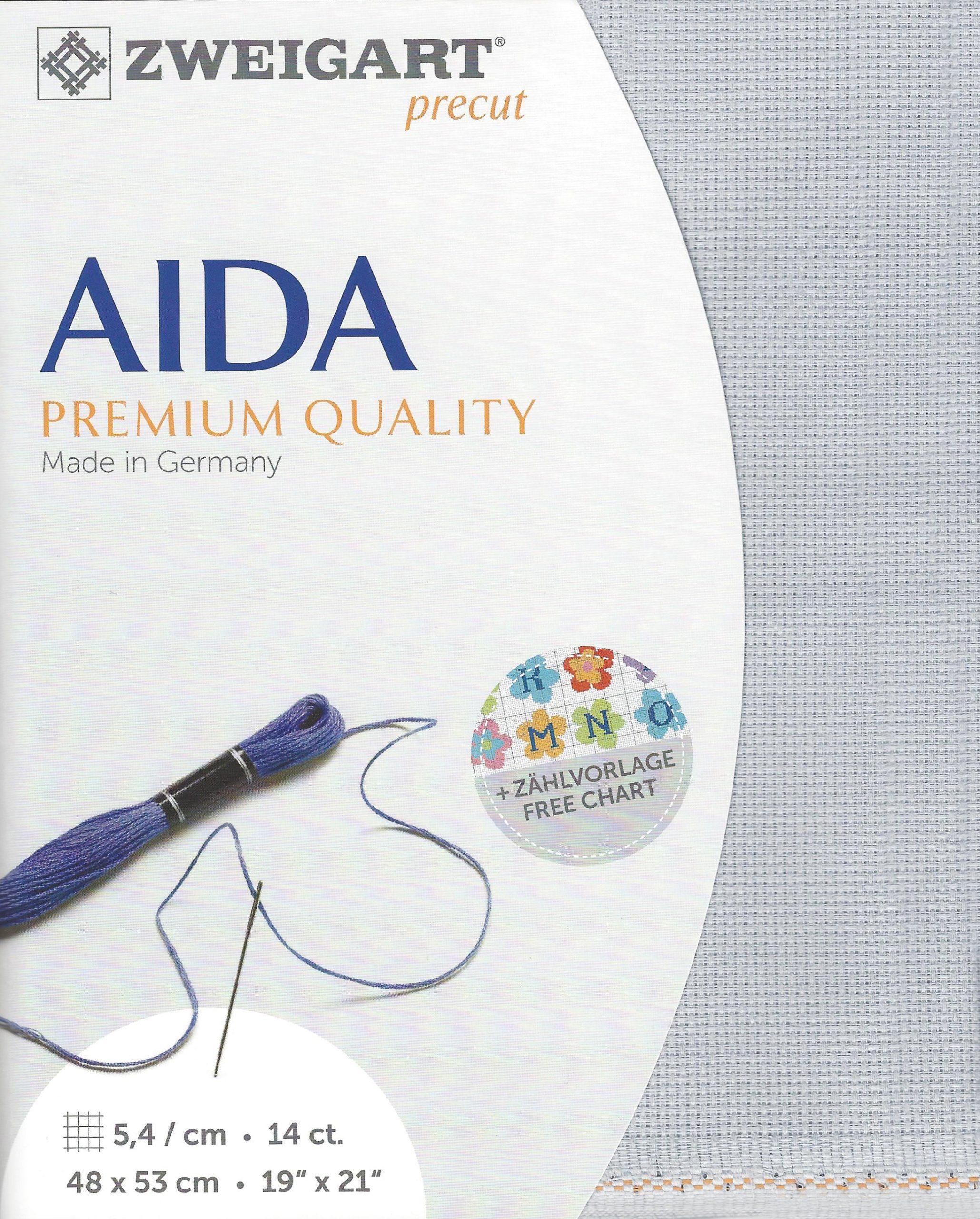 Zweigart AIDA 14Ct Pewter (Grey) Pre-cut