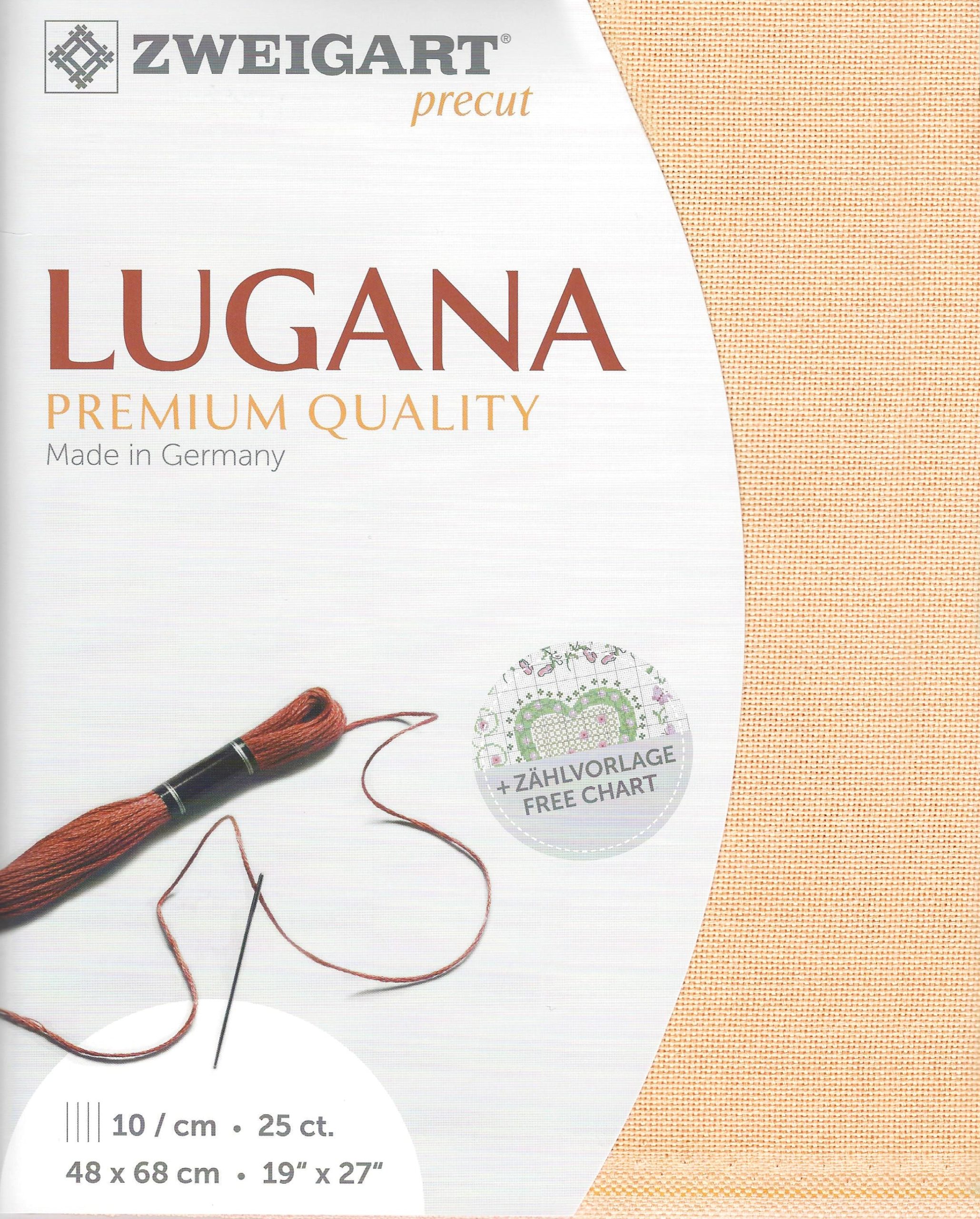 Zweigart25Ct Lugana Apricot Pre- cut