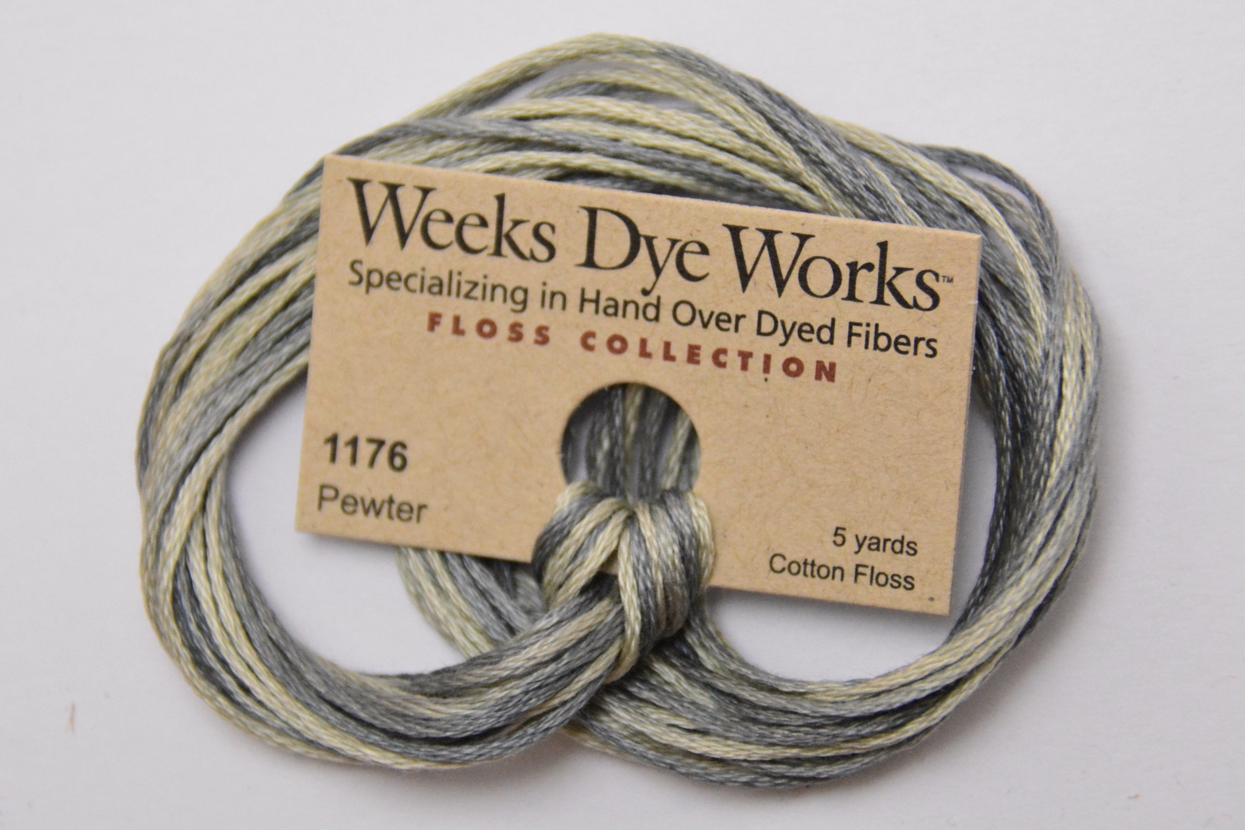 Pewter 1176 Weeks Dye Works 6-Strand Hand-Dyed Embroidery Floss