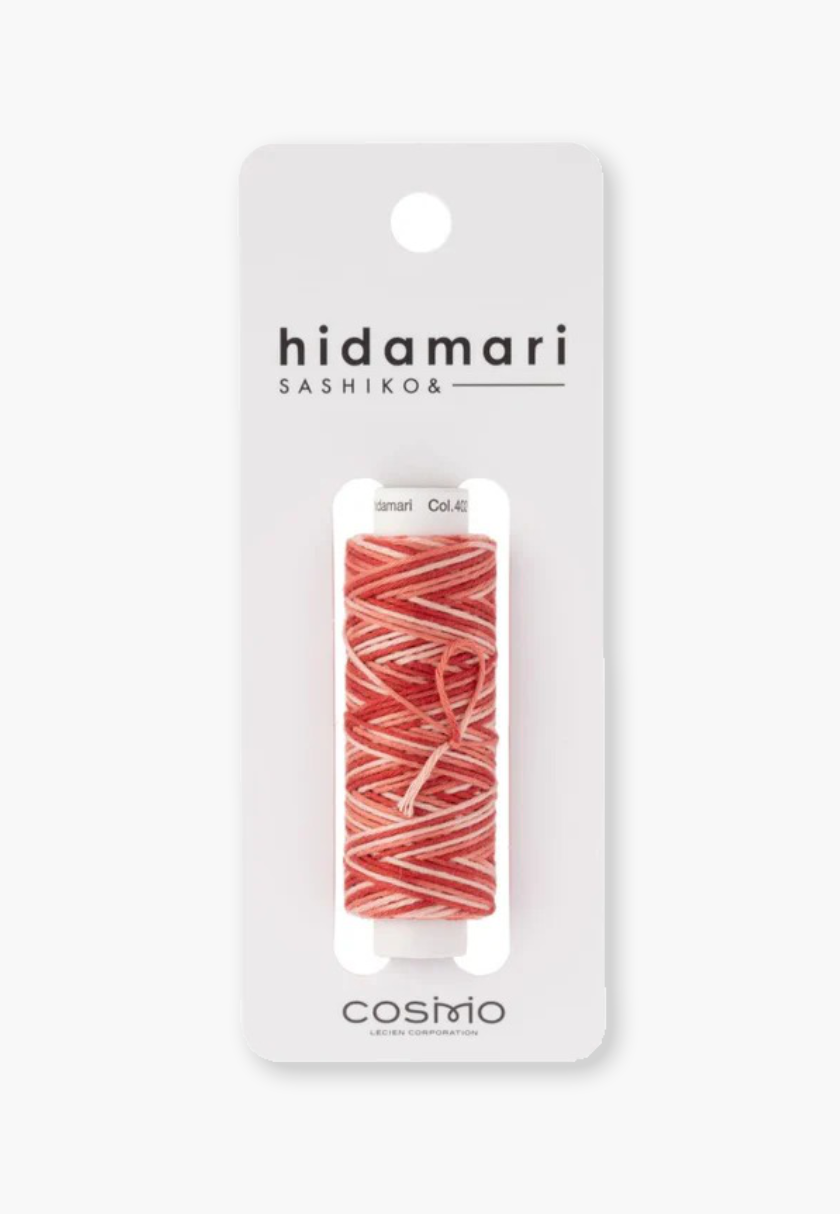 COSMO Hidamari Sashiko Thread 89 – Color 402 Rose Banquet – 100% Coton