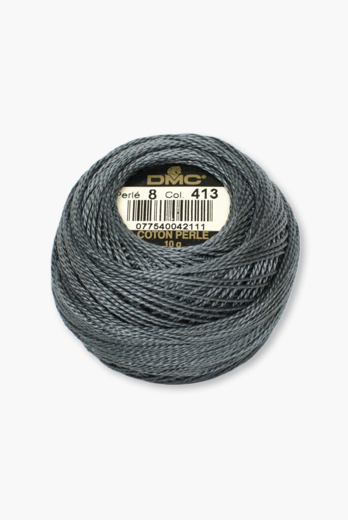 DMC Perlé No. 8 – Colore 413 – 100% Cotone – Gomitolo da 10 g