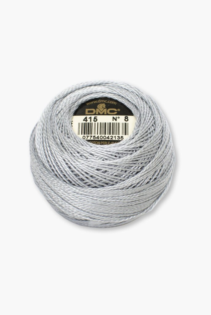 DMC Perlé No. 8 – Color 415 – 100% Cotton – 10 g Thread Ball