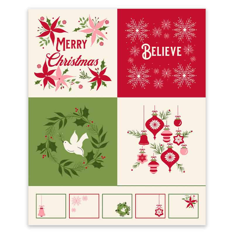 Once Upon a Christmas Snow Quilt Panel 36" x 42"