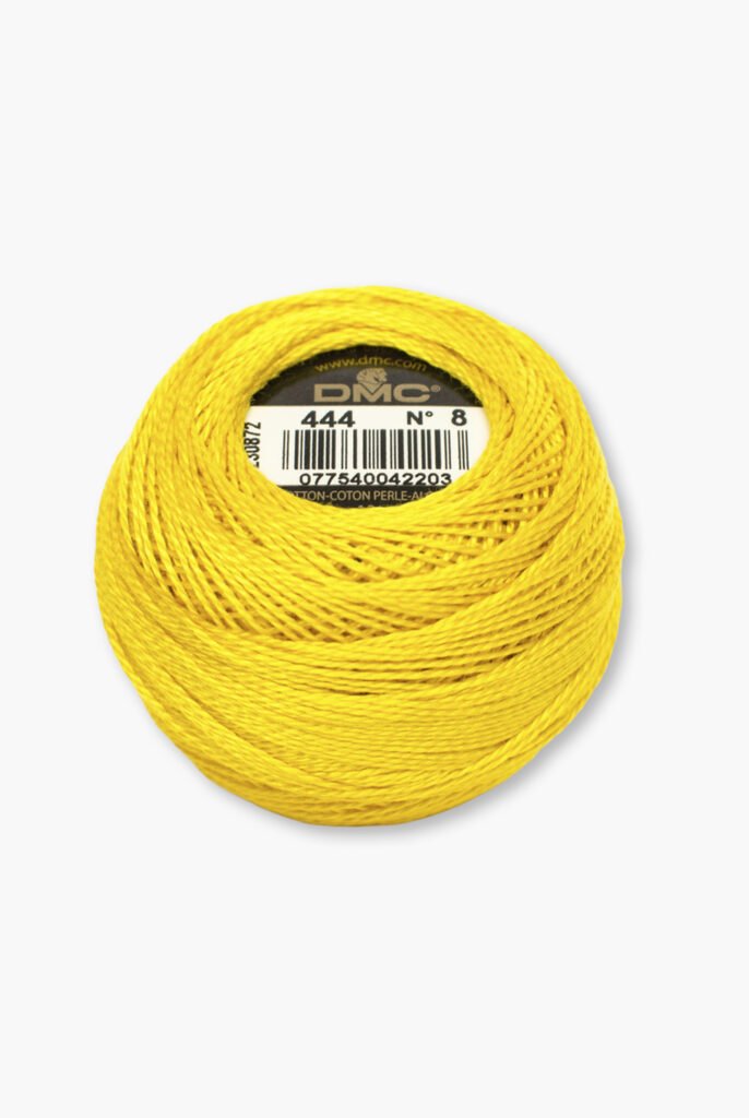 DMC Perlé No. 8 – Colore 444 – 100% Cotone – Gomitolo da 10 g