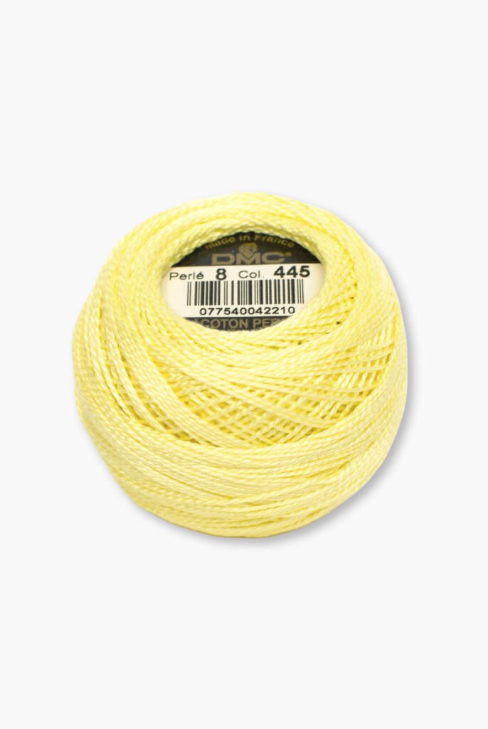 DMC Perlé No. 8 – Colore 445 – 100% Cotone – Gomitolo da 10 g