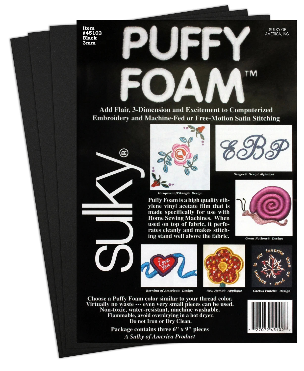 Foam Puffy White 3mm 6in x 9in